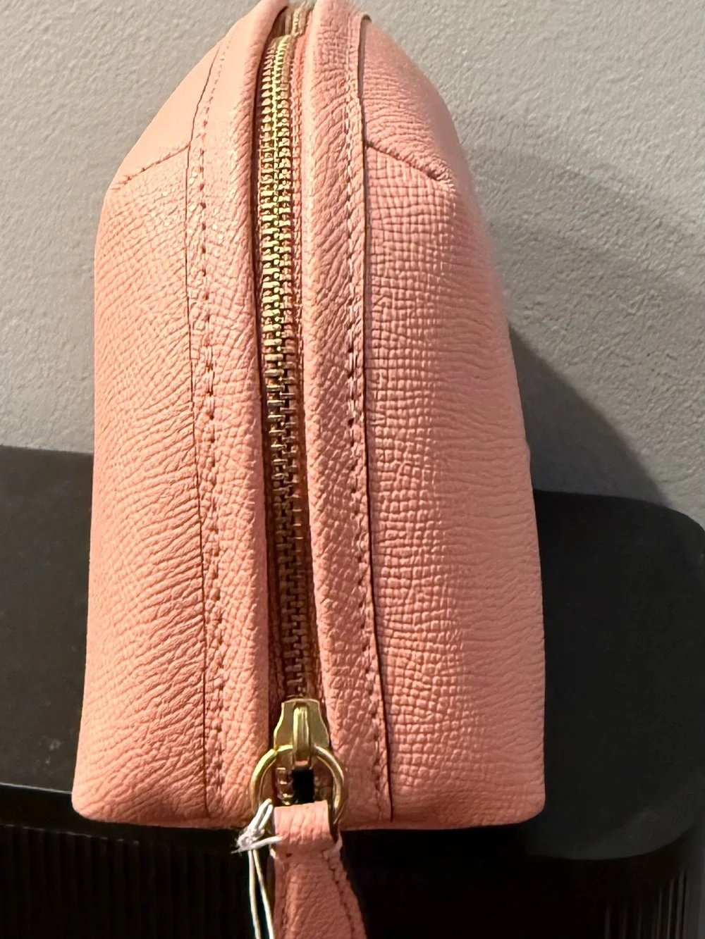 New Coach Julienne Cosmetic Case 17 Style# C3489 B4RZH Candy Pink cross grain